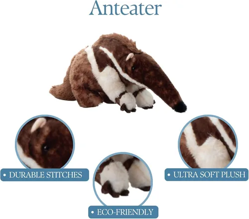Vista 7 de The Petting Zoo Anteater - Animales de peluche, regalos para niños, animales salvajes del zoológico Onez, juguete de peluche de 20 pulgadas
