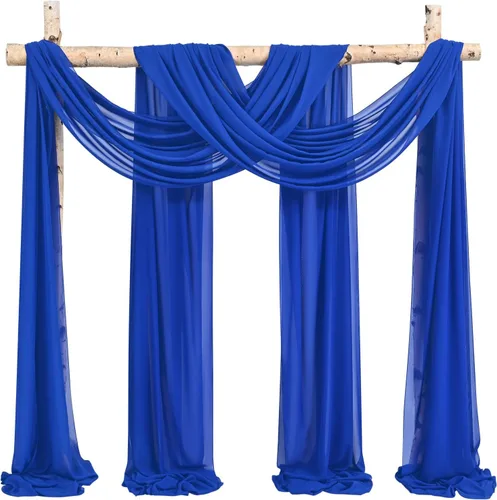 Vista 55 de Tela para Cubrir Arco de Boda, 4 Paneles 71 cm x 6,1 m Telas para Arco de Boda Azul Bebé para Ceremonia, Telas de Gasa para Decoración de Arco