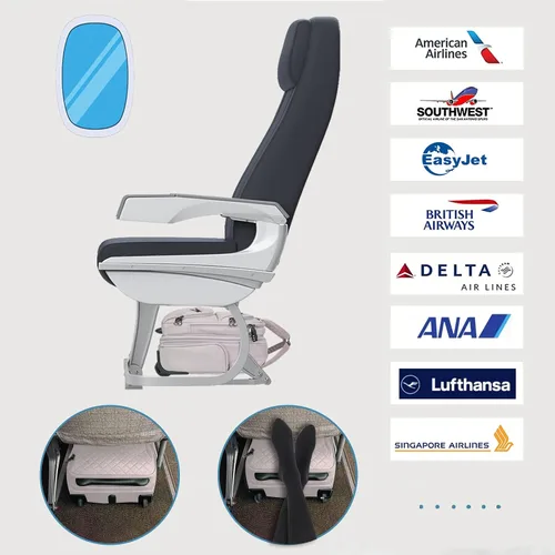 Vista 2 de KROSER Maleta de mano para debajo del asiento, multifuncional, 16 pulgadas, ligera, para mujer, rosa gris