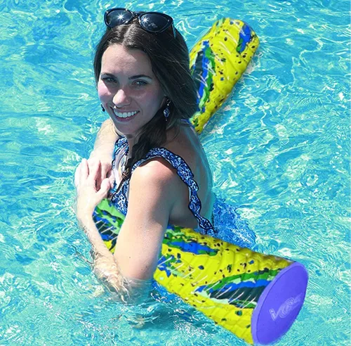Vista 5 de VOS Fideos ondulados de piscina de mega espuma, premium y grandes, súper suaves para nadar y flotar, flotadores de piscina, flotadores de lago, 1