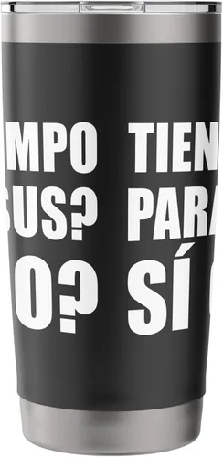 Vista 4 de ¿Tiene Tiempo Para Jesus? Sí o NO! Vaso aislado de acero inoxidable Negro
