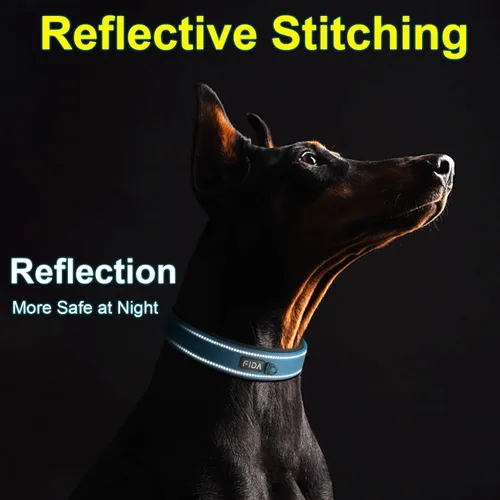 Vista 6 de Fida Juego de collar de perro de 14.5 a 19 pulgadas con correa de perro de 4 pies, juego de correa y collar resistentes para perros medianos