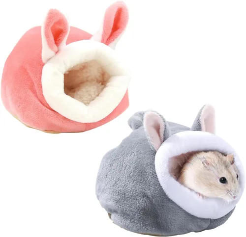 Vista 9 de Cama de conejillo de indias, acogedoras casas de conejos y escondites de conejos, ropa de cama lavable de forro polar para dormir, casa cálida