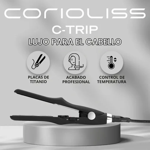 Vista 2 de CORIOLISS C Trip Mini Alisadores de cabello para mujer Titanio Plancha plana Profesional con control de temperatura (negro suave al tacto)