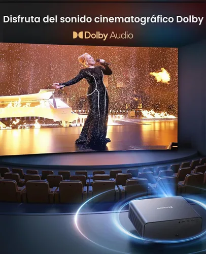 Vista 4 de [Aplicación oficial integrada/soporte 4K/compacto] Proyector inteligente con WiFi6 y Bluetooth, proyector de películas al aire libre y DoIby