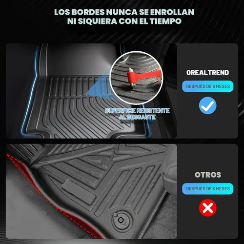 Vista 8 de orealtrend Alfombrillas para Automóvil Compatibles con Toyota Corolla 2014-2019 Forros de Piso Resistentes Todo Clima A Prueba de Derrames Negro