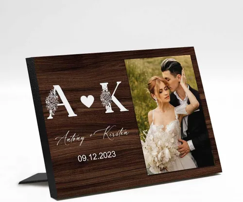 Vista 16 de Marco de fotos de boda personalizado con nombre de foto, regalos de boda personalizados para parejas, marco de fotos de boda personalizado, regalo