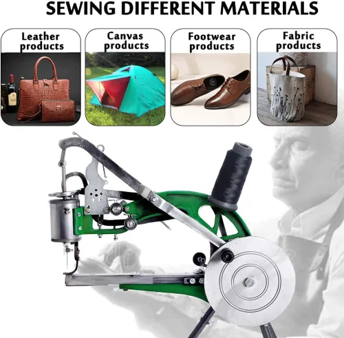 Vista 5 de Máquina de coser de cuero manual, máquina de zapatero a mano, máquina de reparación de costura y reparación de zapatos, máquina de parcheo, máquina