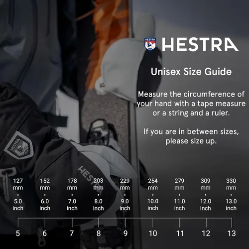 Vista 2 de Hestra Manopla de Esquí Heli Army Leather, Guante Manopla de Nieve para Esquí y Snowboard para Hombres y Mujeres