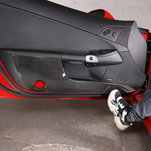 Vista 3 de Kit antipatadas para panel de puerta interior de automóvil, compatible con Chevy Corvette C6 2005-2013, fibra de carbono para puerta de automóvil