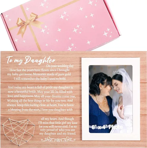 Vista 18 de Regalo de marco de fotos de boda para dama de honor de la novia, despedida de soltera, ducha nupcial para mejores amigas, hermana, mejor amiga - "Él