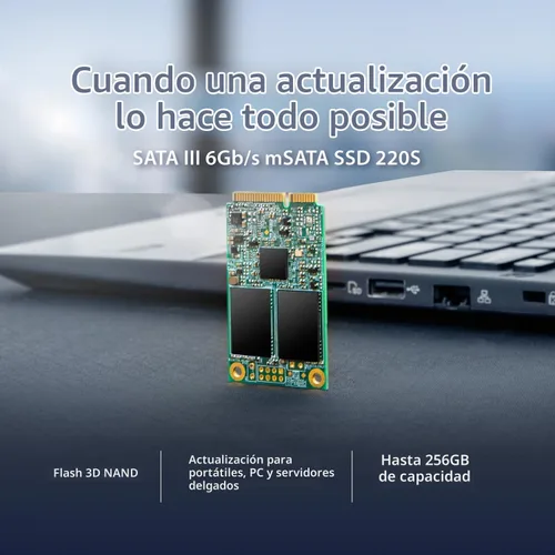 Vista 3 de Transcend SSD SATA III MSA220S MSA220S de 64 GB, caché SLC