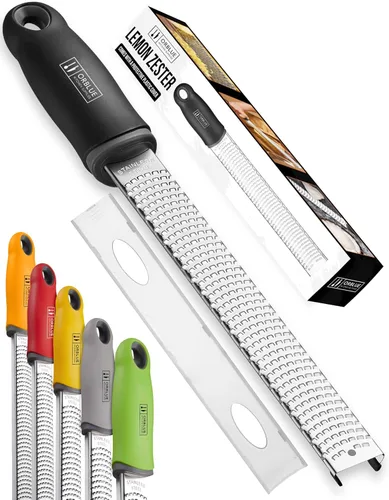 Vista 14 de Orblue Rallador de limón y queso – Zester cítrico de primera calidad, rallador de cocina para parmesano, chocolate, frutas, verduras, jengibre, ajo