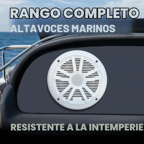Vista 3 de BOSS Audio System gama completa – Altavoces marinos resistentes a la intemperie de 2 vías, se venden en pares