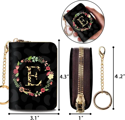 Vista 6 de Cartera delgada para tarjetas de crédito RFID para mujer, mini-cartera pequeña para mujer, carteras para tarjetas para mujer, delgada, cartera