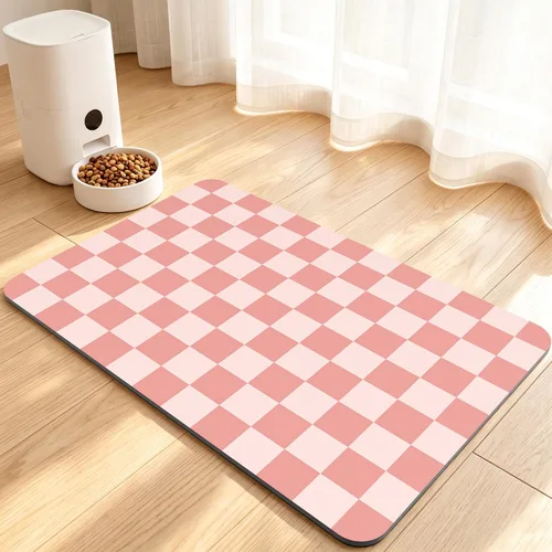 Vista 9 de Tapete de comida para perros, tapete absorbente para alimentación Patas de perro beige