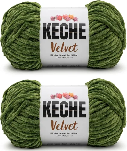 Vista 35 de Keche Hilo para ganchillo, hilo de terciopelo, chenilla suave, manta de bebé voluminosa amigurumi Yarn 3.53 oz (132 yardas) - Arona