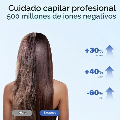 Vista 5 de Nicebay - Secador de pelo iónico con difusor, 1600 W de alta velocidad Negro y marrón