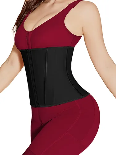 Vista 2 de SHAPSHE Entrenador de cintura para mujer, faja deportiva de entrenamiento con cremallera, moldeador de cuerpo para control de abdomen