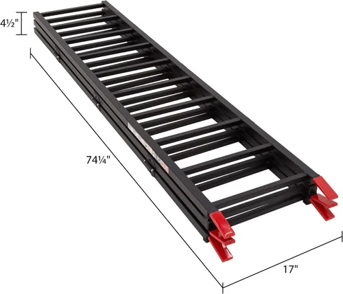 Vista 6 de Black Widow Rampa ATV Multiplegable Acero 1,000 lb Capacidad para Camiones y Remolques Truck ramps for four-wheelers, quads, UTV, pickup loading