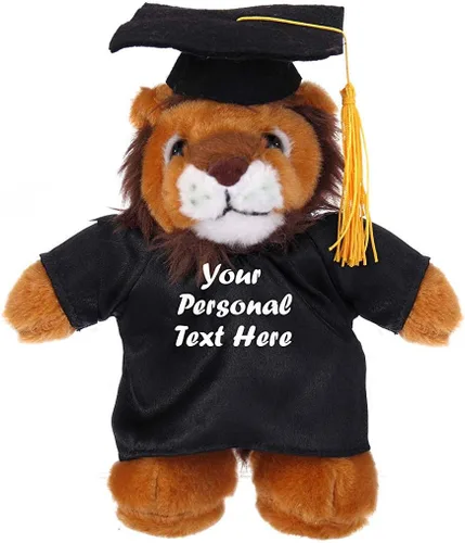 Vista 3 de Plushland Juguetes de peluche de 8 pulgadas, regalos de regalo para el día de graduación, texto personalizado, nombre o logotipo de tu escuela