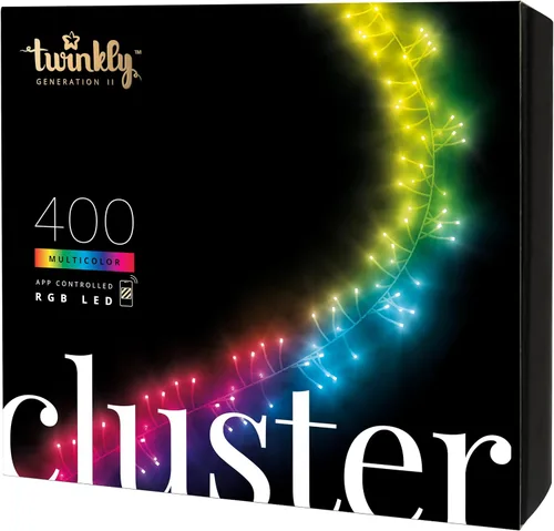 Vista 9 de Twinkly TWC400STP - Tira de 400 luces LED RGB multicolor, controladas por aplicación, para Navidad, con cable verde (19.5 pies), compatibles con IoT