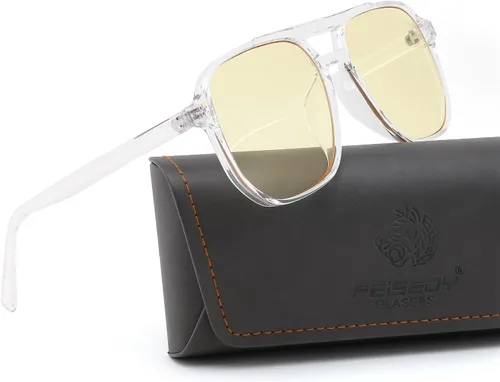Vista 17 de FEISEDY Blue Light Glasses for Computer Gaming Anti Eyestrain Glasses G2835 Blue Light Blocking,Orange/Yellow/Red Lens,Anti Glare,Sleep