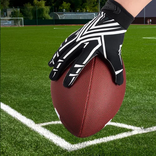 Vista 4 de Guantes de fútbol Graloky para hombres, mujeres y niños, guantes de fútbol juvenil, guantes de palma ultra adhesiva de silicona con agarre pegajoso