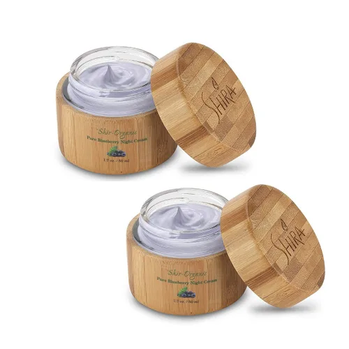 Vista 9 de Shira Shir Organic Blueberry Night Cream para pieles nutritivas, sin arrugas, radiante. Crema facial hidratante con fórmula antienvejecimiento que