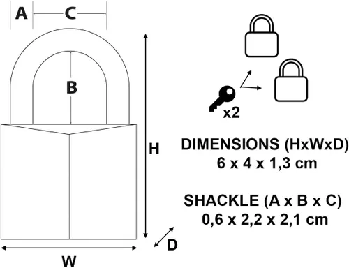 Vista 7 de Master Lock 140T Candado de latón sólido con llave, paquete de 2