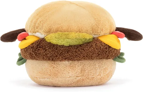 Vista 3 de Jellycat Amuseables - Juguete de peluche de hamburguesa, 4.5 pulgadas, peluche de comida, idea de regalo divertida