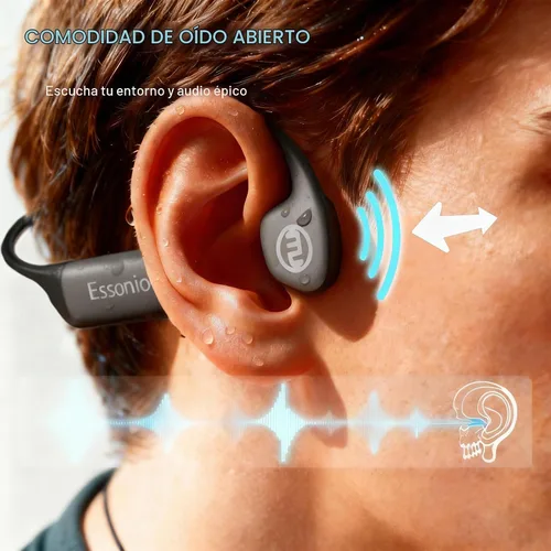 Vista 3 de Auriculares de natación de conducción ósea IP68 impermeable 32GB MP3 Negro