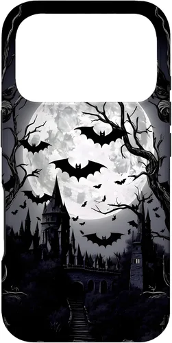 Vista 30 de Goth & Gothic, Bats & Moon, Horror Themed Castle, Dark Emo Case for iPhone 17