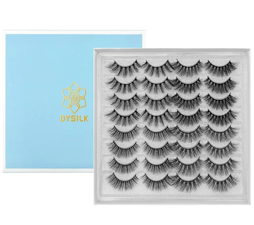 Vista 10 de DYSILK Pestañas postizas de visón – Pestañas postizas de aspecto natural, 16 pares de pestañas 6D, 4 estilos mezclados, largas, sintéticas