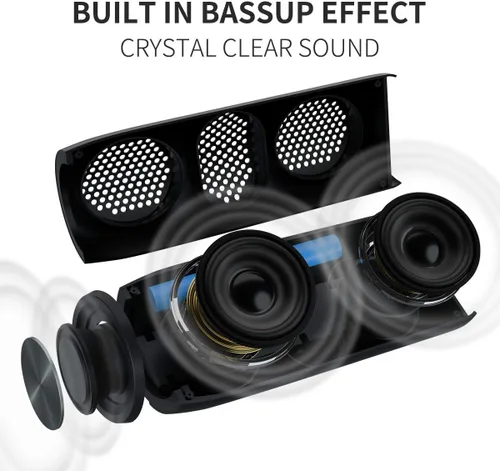 Vista 3 de Altavoz Bluetooth, altavoces Bluetooth MusiBaby M88, altavoz inalámbrico, altavoces Bluetooth inalámbricos, doble emparejamiento, Bluetooth 5.0