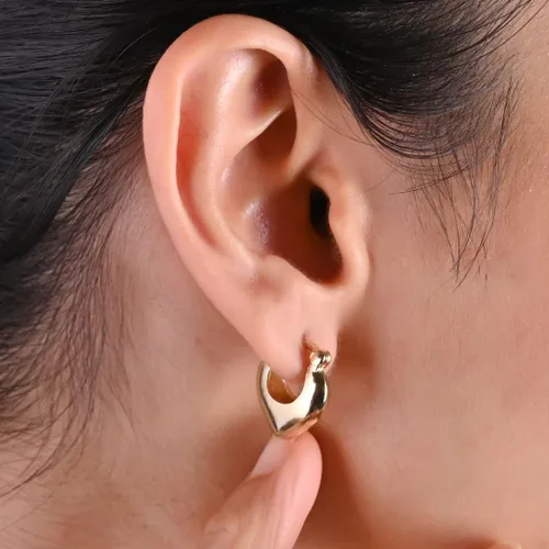 Vista 38 de Gempires - Aretes ligeros y gruesos, delicados y minimalistas, hipoalergénicos, chapados en oro, sin deslustre, diseño clásico, para uso diario