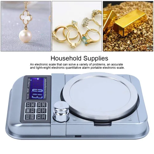 Vista 2 de Topyond Báscula digital de gramos, 35.27 oz/0.00 oz de precisión para joyas y monedas, diseño recargable portátil con temporizador, para pesaje