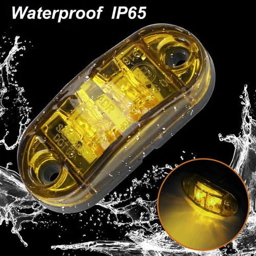 Vista 4 de Tnisesm 6 Piezas Luces LED para Remolque de 2.5 Pulgadas 2 Diodos Impermeables Luces Marcadoras Laterales Ovales de Señales y Circulación para Ámbar