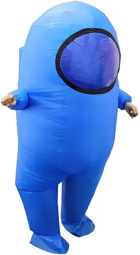 Vista 3 de Among Us - Disfraz inflable y divertido para adultos, traje espacial para Halloween, disfraz de astronauta para adultos fanáticos del videojuego