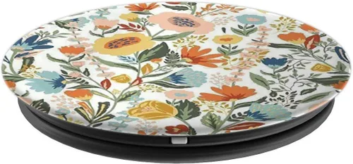 Vista 4 de Cute Floral Teal Hibiscus Pattern On White Pop PopSockets PopSockets PopGrip: Agarre intercambiable para teléfonos y tabletas