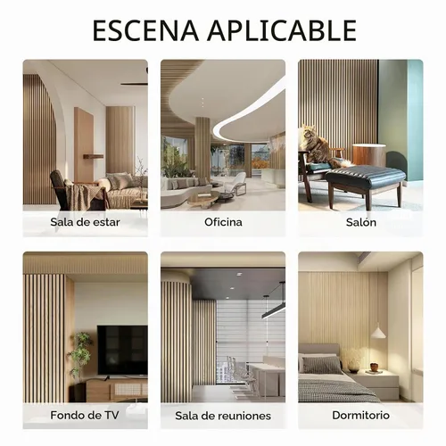 Vista 6 de Paneles de pared 3D para decoración de paredes interiores, paquete de 2 paneles de madera para pared, paneles acústicos de chapa de madera auténtica