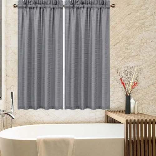 Vista 15 de CAROMIO - Cortina para cocina, cortina texturizada, cortinas para ventana de baño, varios tamaños