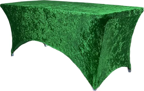 Vista 8 de YOUR CHAIR COVERS - Mantel rectangular de terciopelo ajustable de elastano de 6 pies, para patio, mantel elástico, color negro