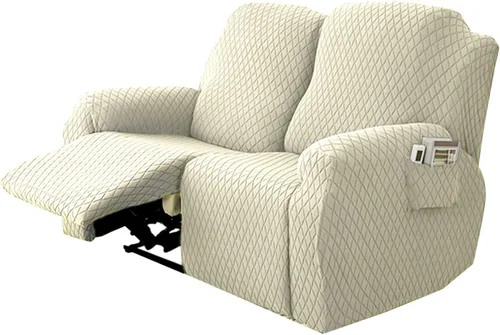 Vista 23 de Funda elástica para silla reclinable, 8 piezas de 1, 2, 3 plazas, funda para sillón reclinable con bolsillo y protector de muebles