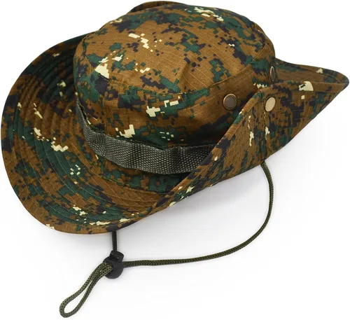 Vista 18 de Sombrero de ala ancha para exteriores, sombrero de protección solar, estilo clásico del ejército de combate de los Estados Unidos, gorra de sol