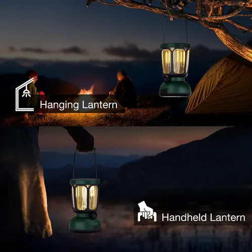 Vista 7 de Linterna de Camping LED 6000, 650LM Linterna Recargable con Manivela Manual y Batería Solar, Luces de Emergencia para Fallas de Energía en el Hogar