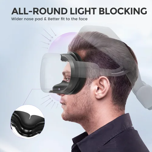 Vista 4 de XROS VR Upgraded Face Cushion Compatible with Oculus Quest 2, Two Soft Facial Interface Foam Replacement, Air-Circulation Design Face Cover Foam Pad