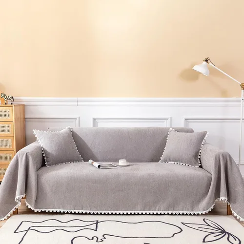 Vista 34 de HANDONTIME Fundas de Sofá Sillón Funda de Sofá Boho para Perros Caqui Funda de Sofá con Borlas Silla Reclinable Funda de Futón Lavable 1 Cojín Sofá