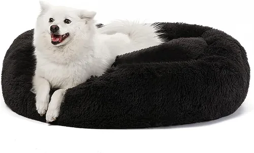 Vista 21 de JOLLYVOGUE - Cama para perros y gatos, cama relajante y antiestrés para mascotas y perros pequeños, cojín esponjoso en forma de dona para mascotas