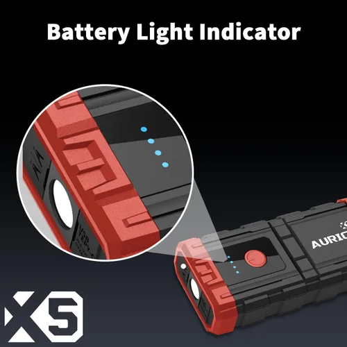 Vista 7 de X5 1000A Jump Starter Paquete de refuerzo de batería de litio de 12 V, caja de salto portátil, banco de energía y cables de puente para motores